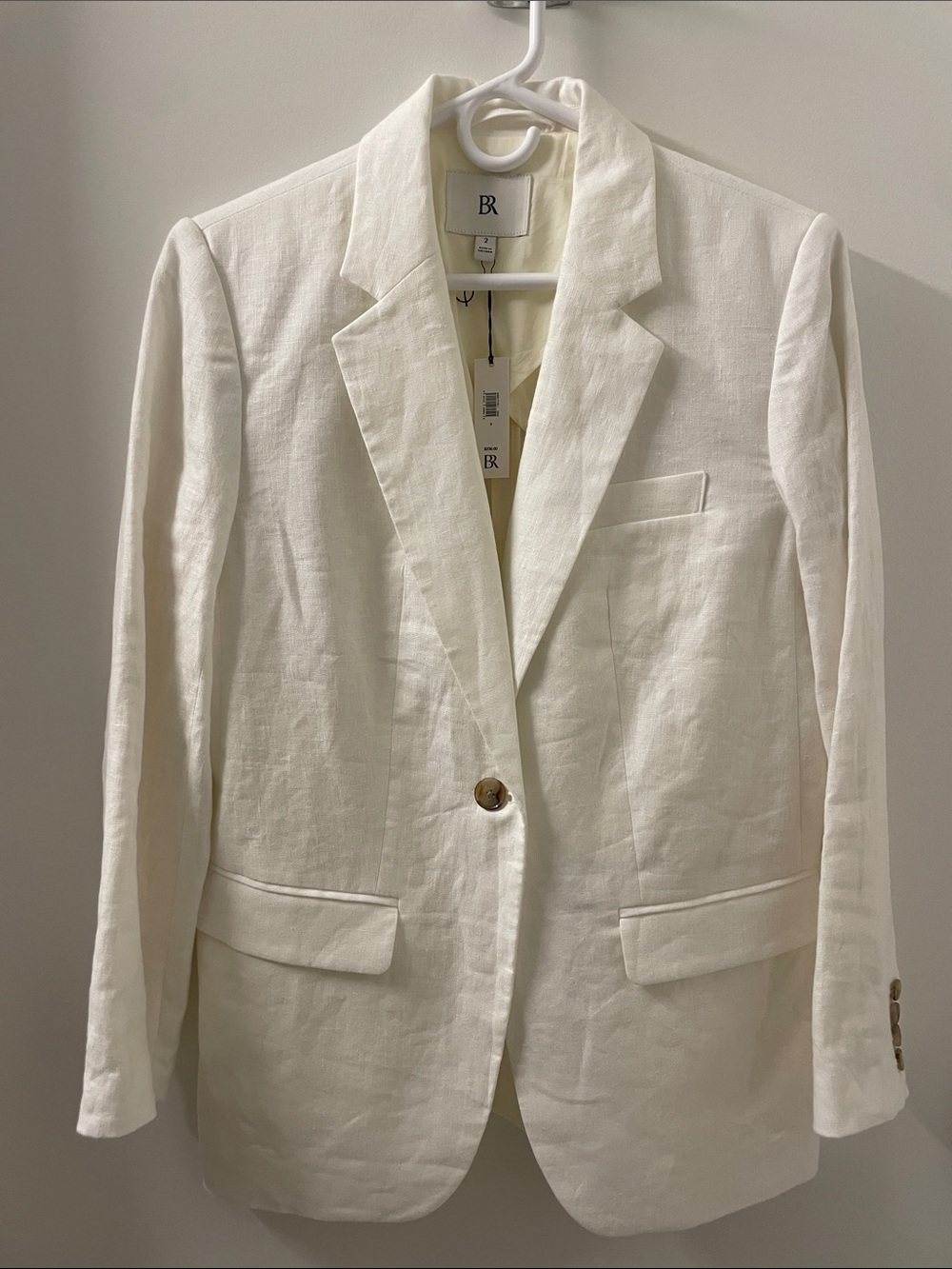 Banana Republic Off-White Linen-Blend Single-Button Blazer. NWT!!